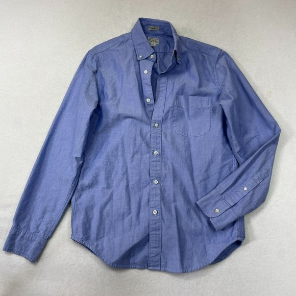 J. Crew Other - J Crew Mens Slim Fit 100 American Pima Cotton Button Chambray Shirt Size S Blue